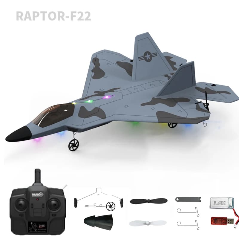 2024 nouveau F22S 2.4G 4CH 3D6G RC avion Raptor F22 avion de guerre WLtoys A180 mise à niveau Versio