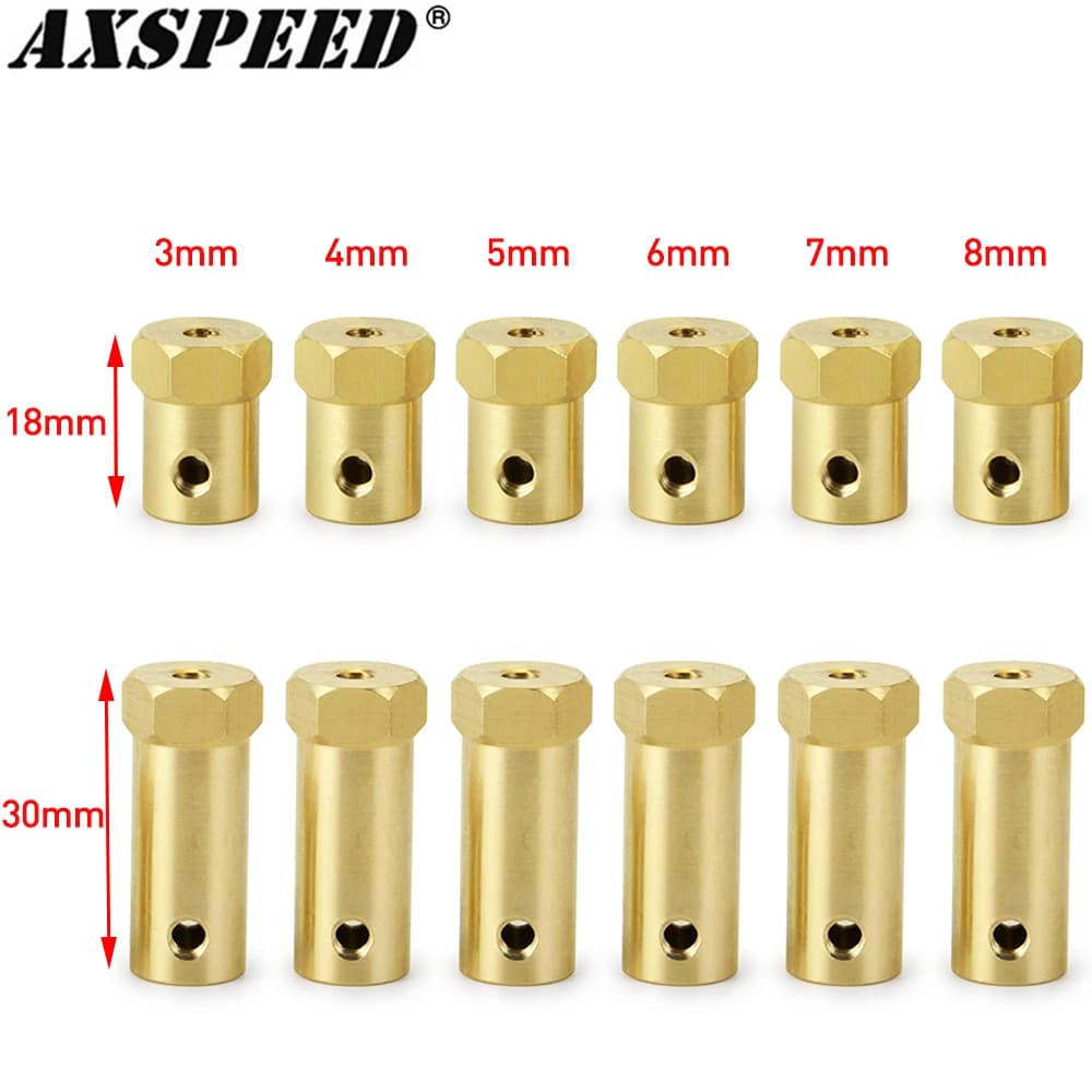 AXSPEED – coupleur d'accouplement hexagonal de roue de 12mm, adaptateur de manchon en laiton, connec