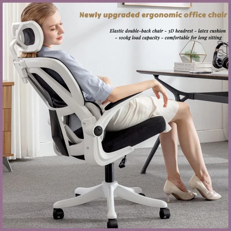 Chaise de bureau ergonomique, chaise de bureau confortable pour étudiants avec Support dorsal, chais