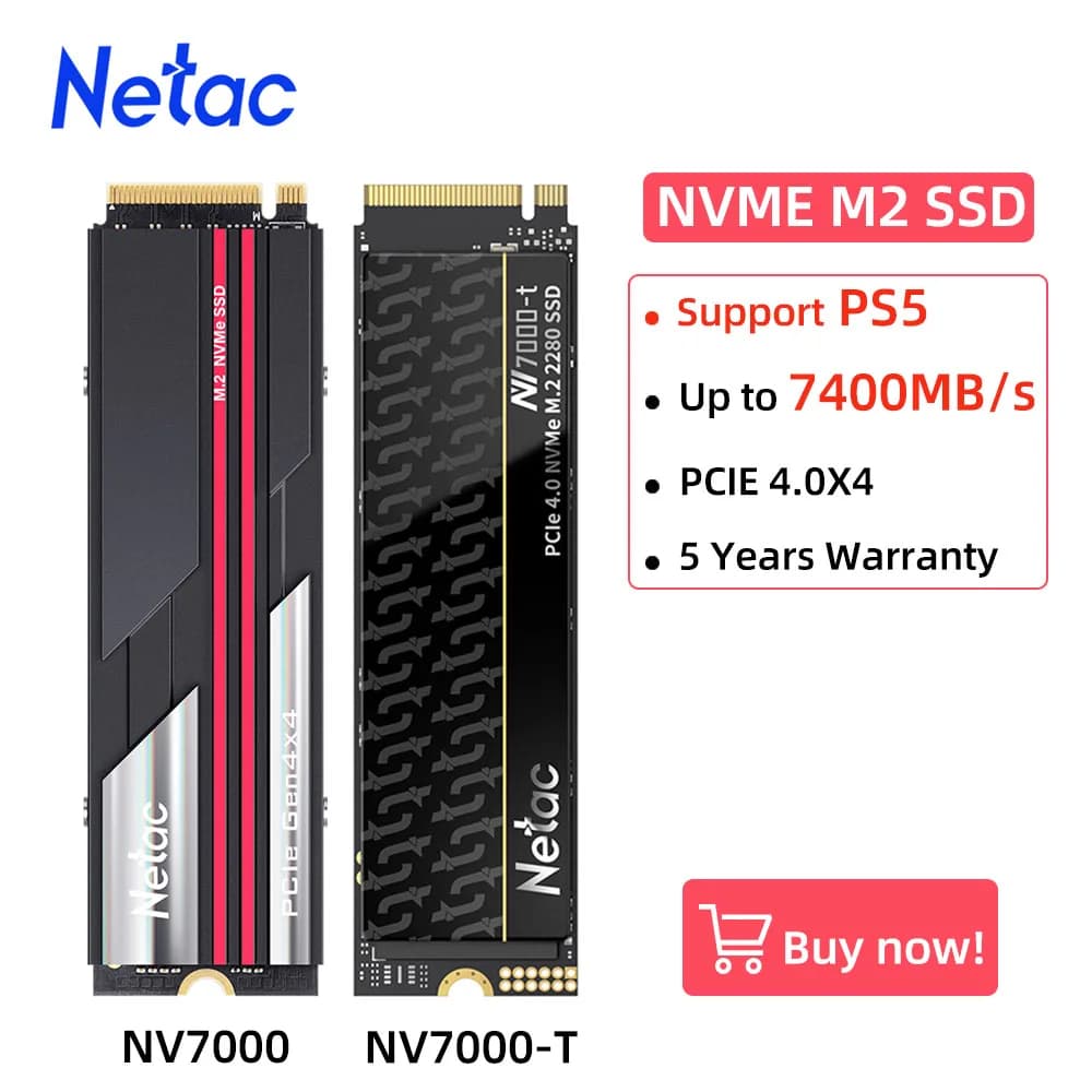 Netac SSD NVMe M.2 1 to 2 to 4 to M2 2280 PCIe 4.0x4 SSD PS5 disque dur interne disque SSD pour ordi