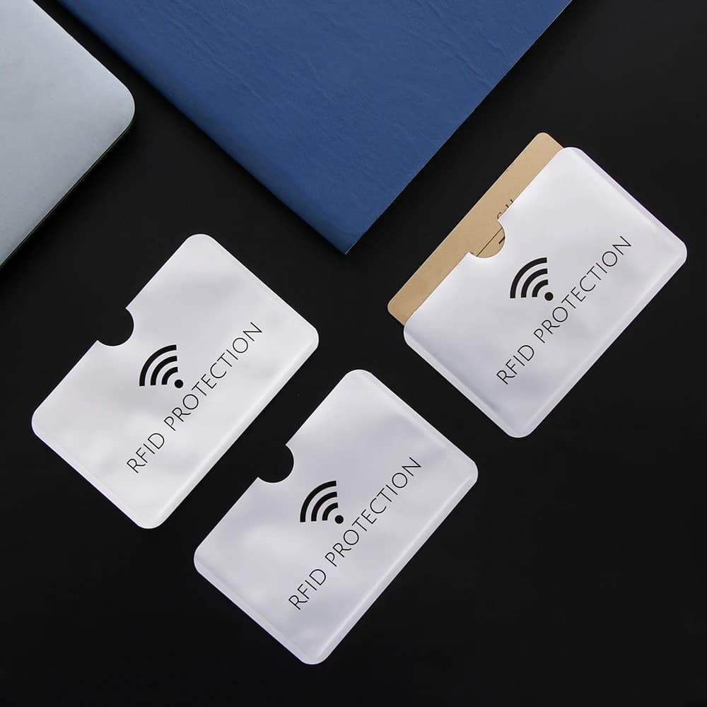 Porte-cartes d'identité anti rfid, 10 pièces, argent, délit laser, portefeuille bloquant lecteur, serrure, étui pour cartes bancaires, couvertures