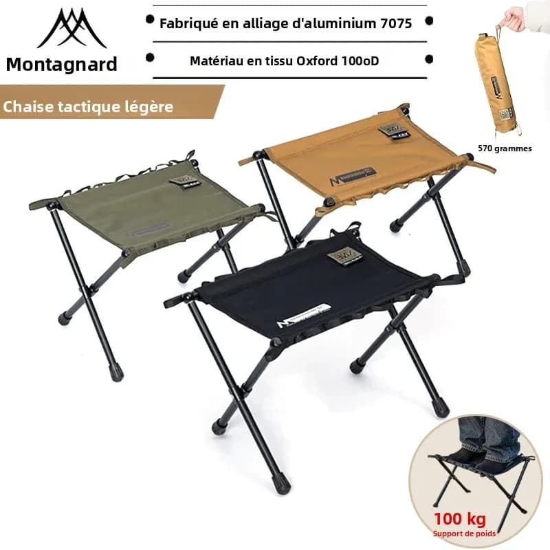 Tabouret pliant portable – idéal pour le camping, les pique-niques et les voyages, pour s'asseoir en extérieur |   Sièges élégants |   cadre en alliage d'aluminium