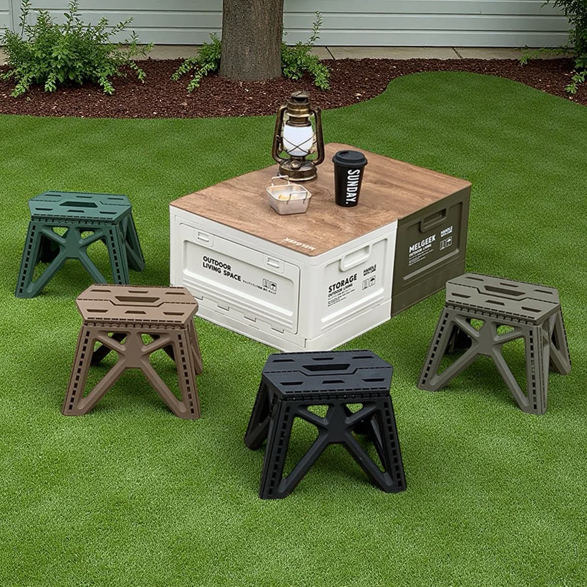 Tabouret pliant portable, haute charge, repose-pieds durable, chaise pliable, petit tabouret pour usage extérieur, camping, pêche, barbecue