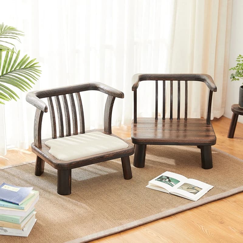 Japon siège bas japonais Tatami méditation Zaisu chaise avec dossier pour salon lit canapé lecture balcon meubles d'appoint