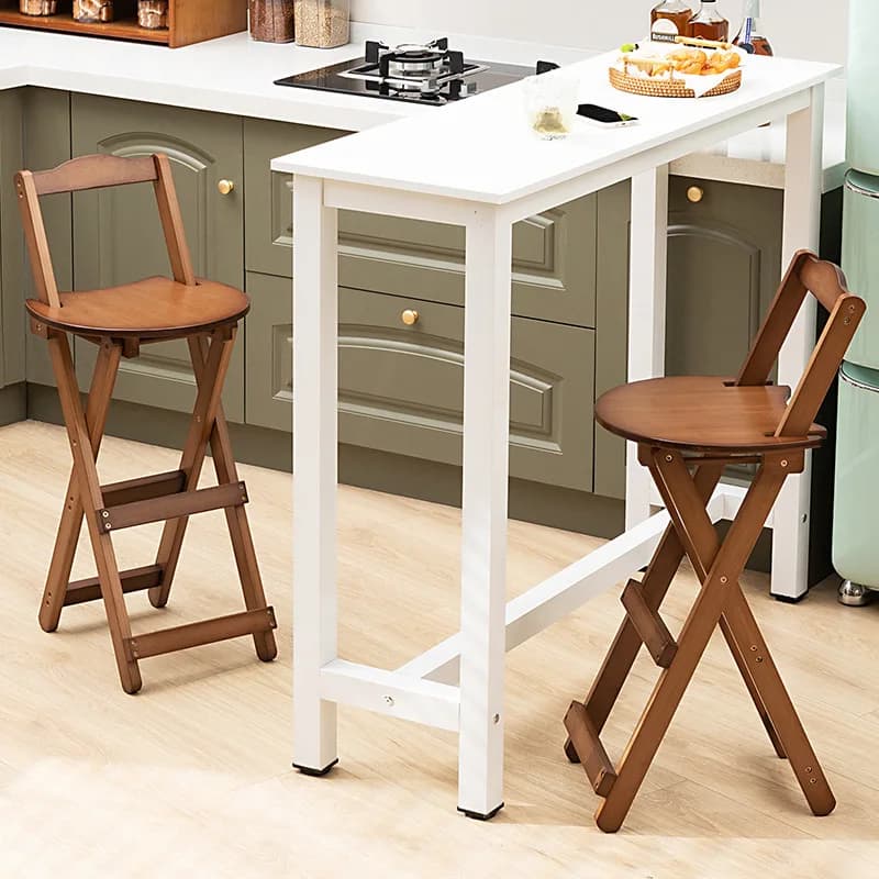 Chaise haute pliante de style rétro, chaise de restaurant pliante, chaise de bar en bambou, tabouret de bar, chaise haute de bureau portable