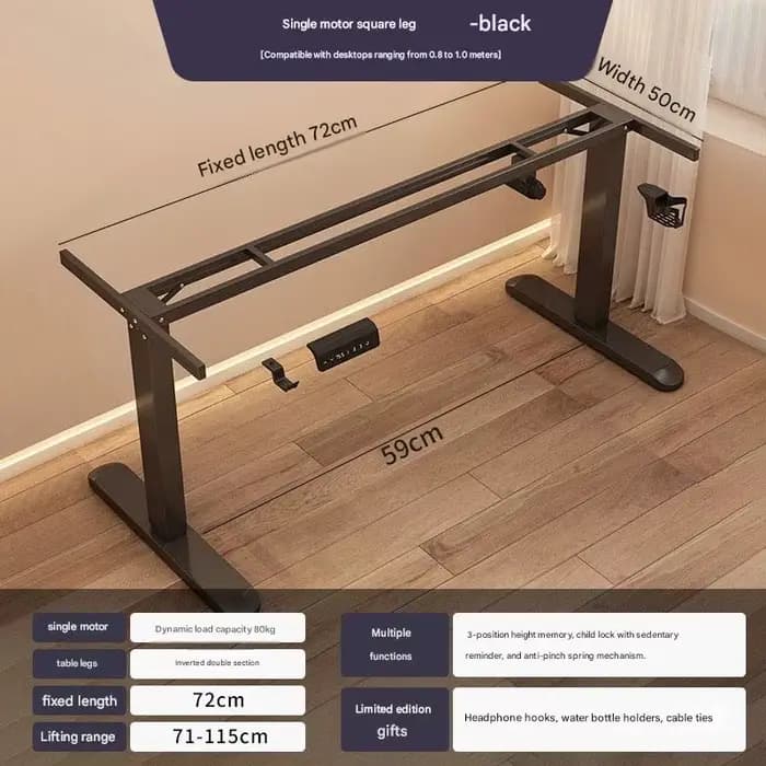 Pieds de bureau de jeu réglables en hauteur avec fonction de rappel de position sédentaire, pieds de