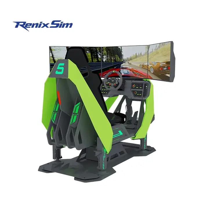 Centre de simulation de course à trois écrans avec retour de force G, cockpit de divertissement e-sp