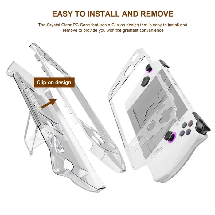 Pour ASUS Rog Ally étui transparent avec support support PC couverture de protection complète coque antichoc pour ROG ALLY accessoires
