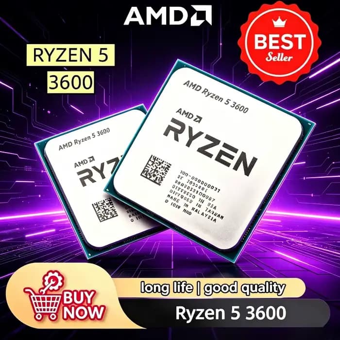 Processeur de jeu AMD Ryzen 5 3600 stable et économique, processeur AMD R5 3600, socket AM4, 6 cœurs