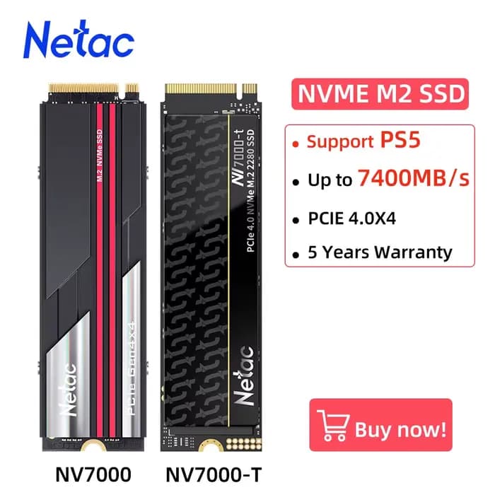 Netac SSD NVMe M.2 1 to 2 to 4 to M2 2280 PCIe 4.0x4 SSD PS5 disque dur interne disque SSD pour ordi