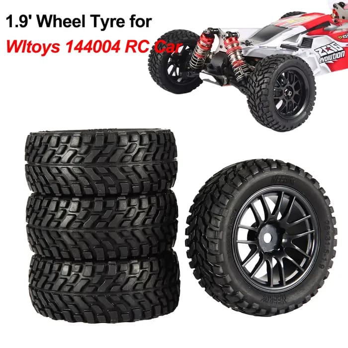 Pneus de Buggy tout-terrain de 1.9 pouces, 75mm, roue de 12mm, moyeux hexagonaux en caoutchouc pour