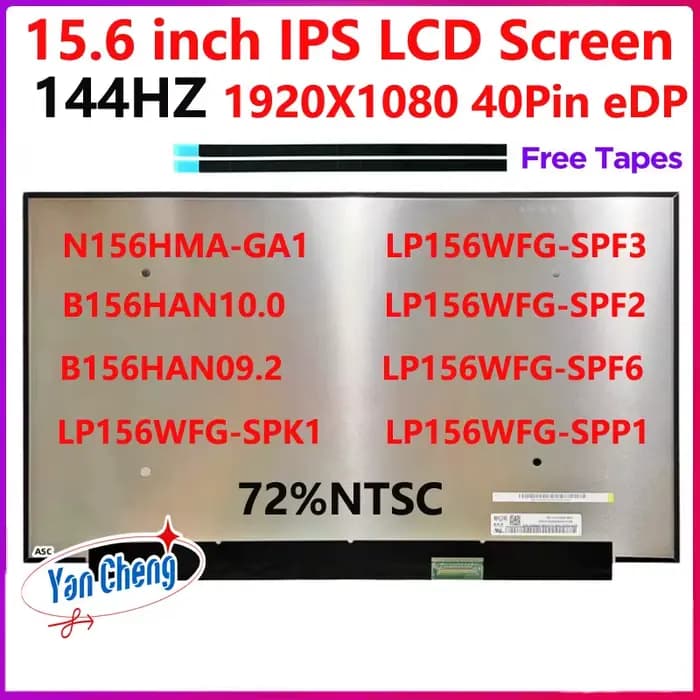 Écran LCD pour ordinateur portable 15.6 pouces 144Hz N156HMA-GA1 LP156WFG-SPK1 LP156WFG-SPF3 éventue