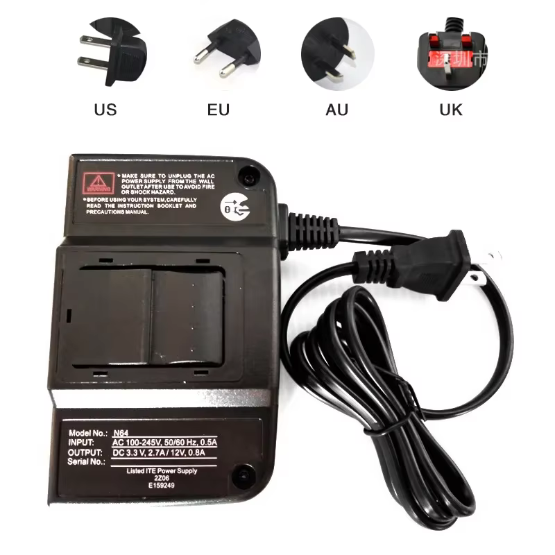 Pour Nintendo N64 adaptateur secteur chargeur N64 US/EU/AU/UK adaptateur d'alimentation réglementair