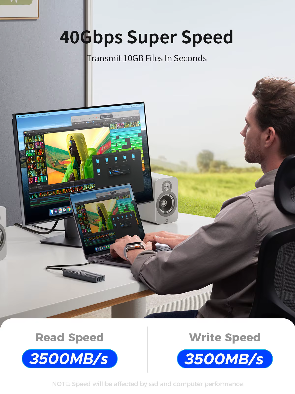 ORICO-Boîtier en aluminium USB4 avec ventilateur de refroidissement, 40Gbps, 8 To, PCIe4.0, NVcloser