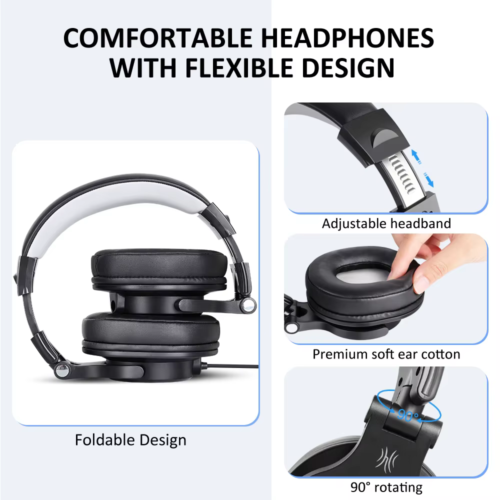 Oneodio – casque gaming de jeu filaire 3.5mm sur l'oreille avec Microphone détachable pour PC, ordin