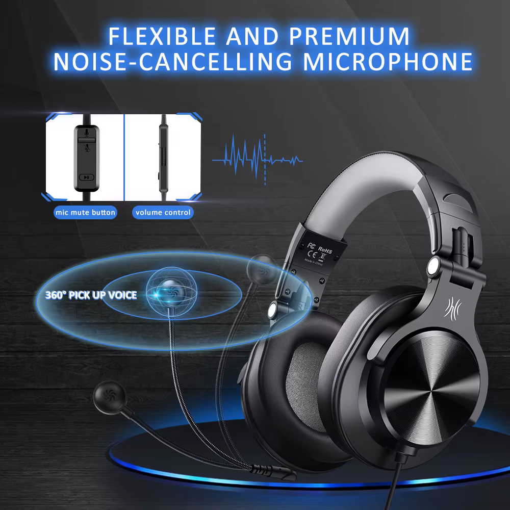 Oneodio – casque gaming de jeu filaire 3.5mm sur l'oreille avec Microphone détachable pour PC, ordin