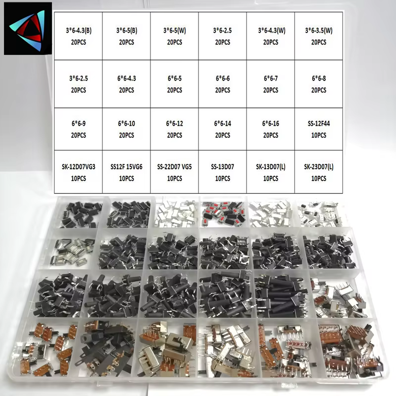 Interrupteurs tactiles à bouton-poussoir, 24 types, 3x6, 6x6, SMD, DIP, tact, ensemble interdit, pot