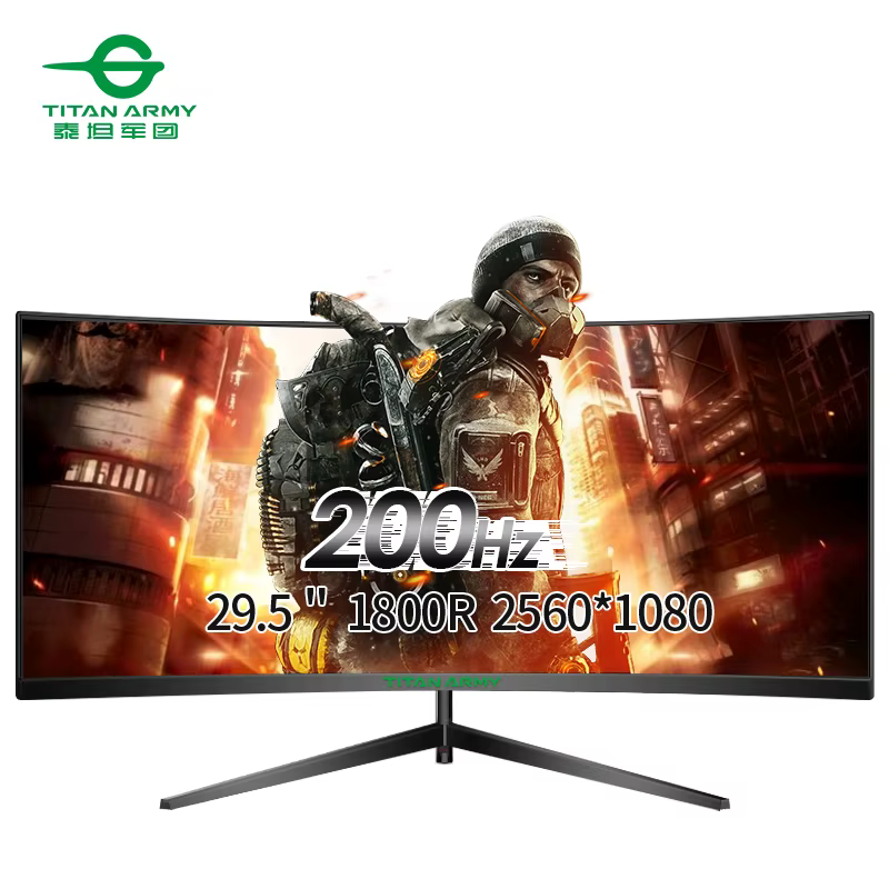 TITAN ARMY Moniteur de jeu incurvé 30 pouces 2K 200Hz 21:9 2560x1080 Écran ultra large ultra fin FRE