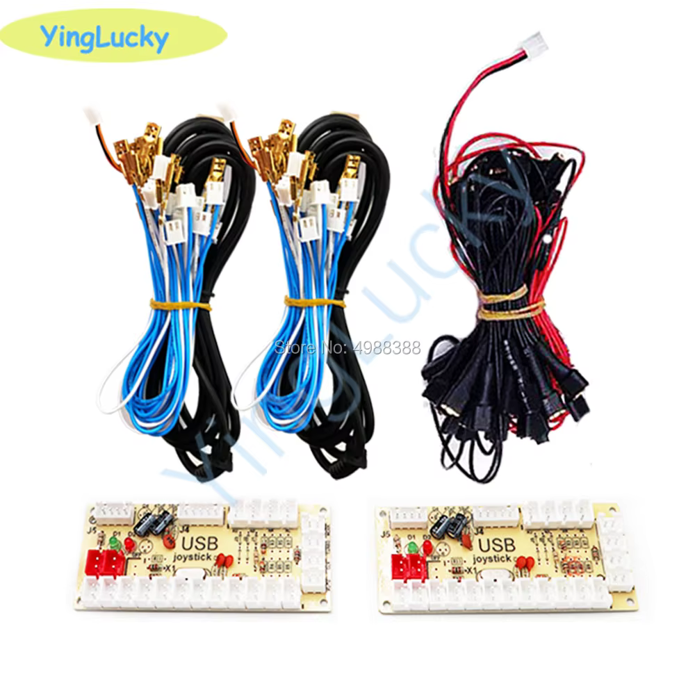 Nouveau Kit d'arcade de Joysticks de bricolage 2 joueurs encodeur USB avec Joystick SANWA LED bouton