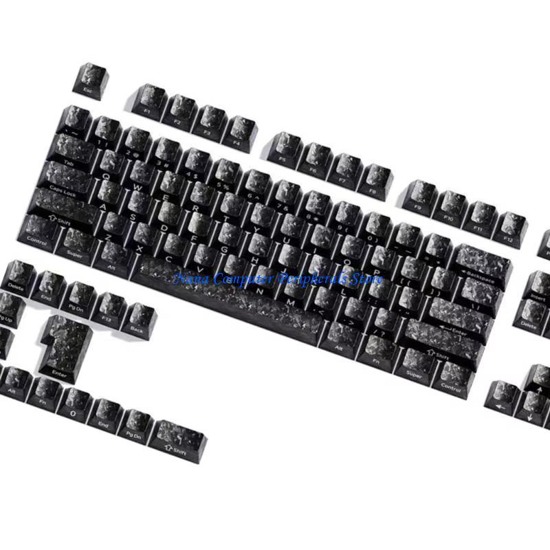 F68C – jeu capuchons touches aspect carbone, 119 touches compatibles avec claviers mécaniques