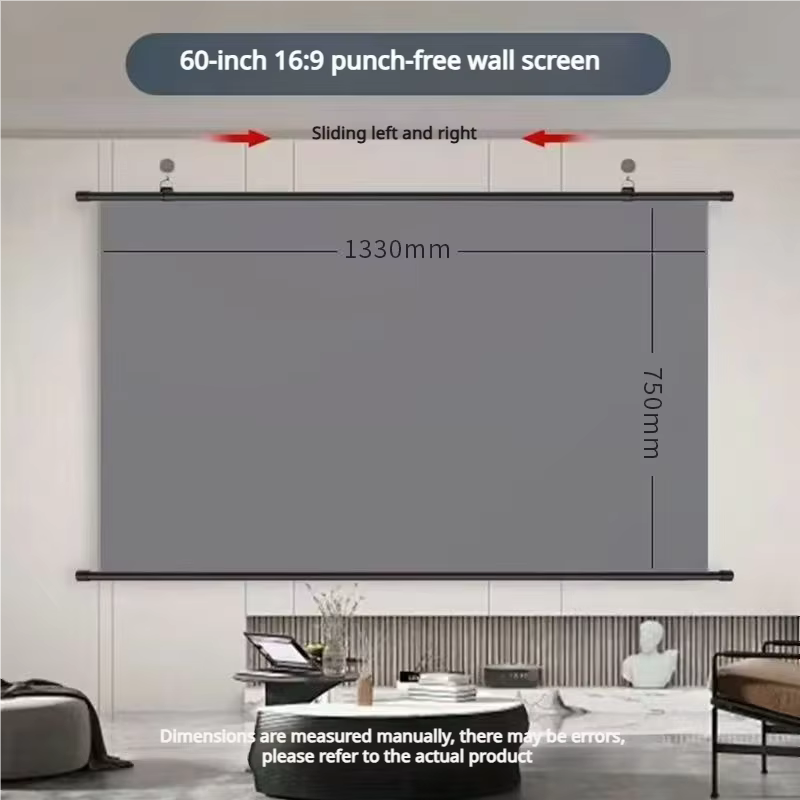 XIAOHUI écran de projecteur HD épais Anti-lumière 16:9 écran de Projection domestique mural sans tro