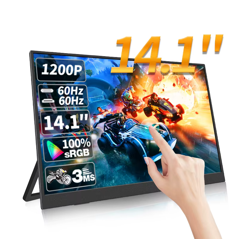 HGFRTEE – moniteur Portable à écran tactile de 14 pouces, 100% sRGB, 400cd/m2, écran d'extension pou
