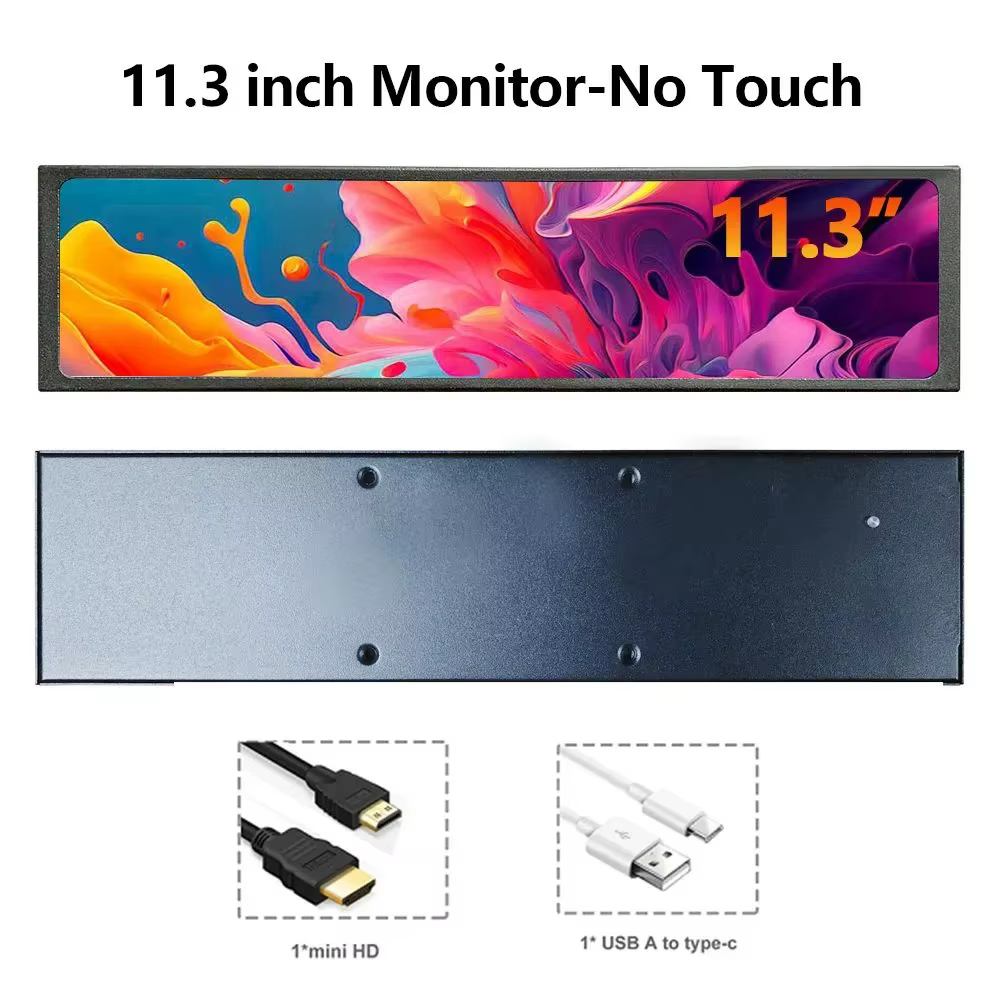 Moniteur portable tactile Wisecoco 12,3/11,3'' 1920x720, écran barre allongé, moniteur de jeu, ne pr