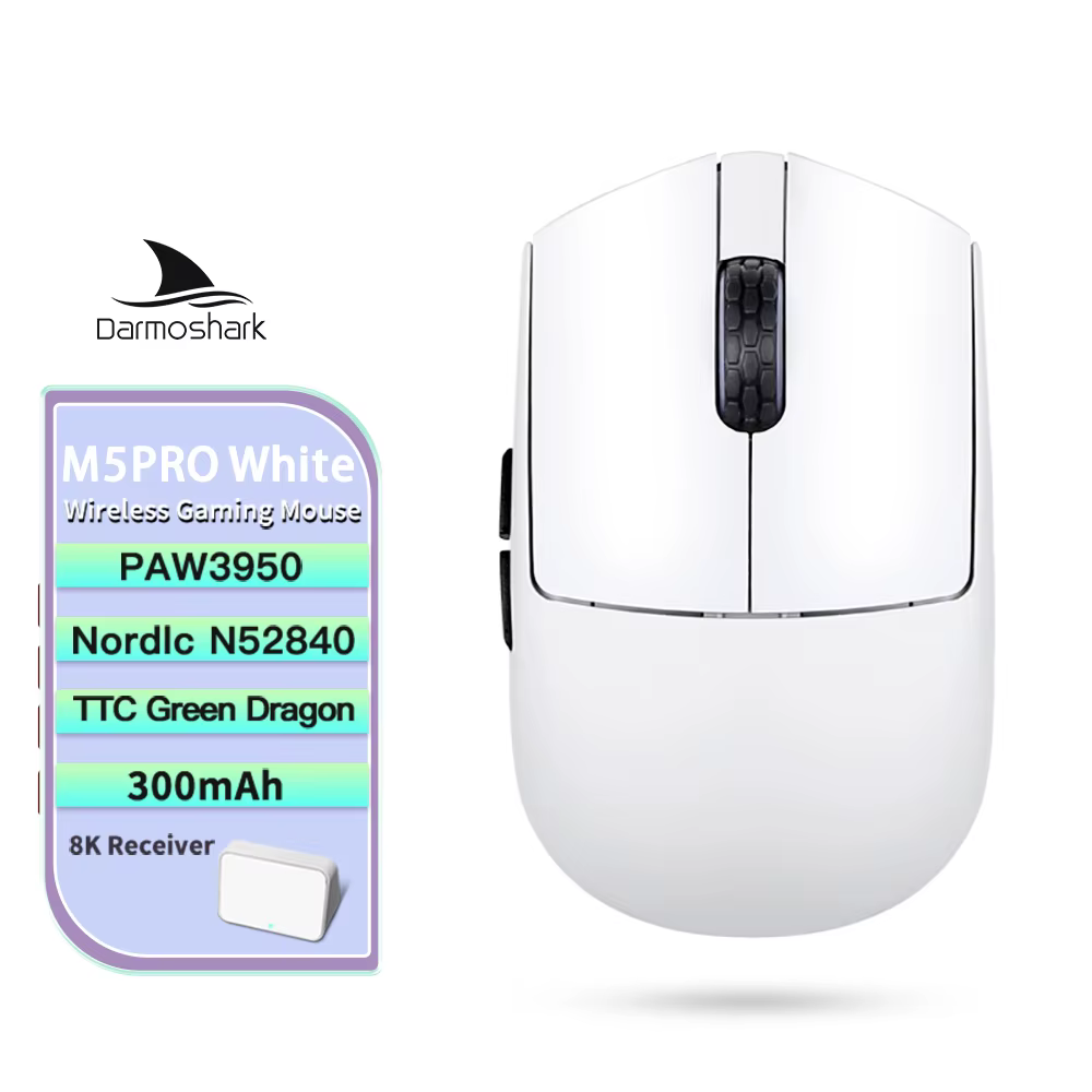 Darmoshark M5 souris de jeu en Fiber de carbone forgée à l'air sans fil 8K Macro souris 30KDPI poign