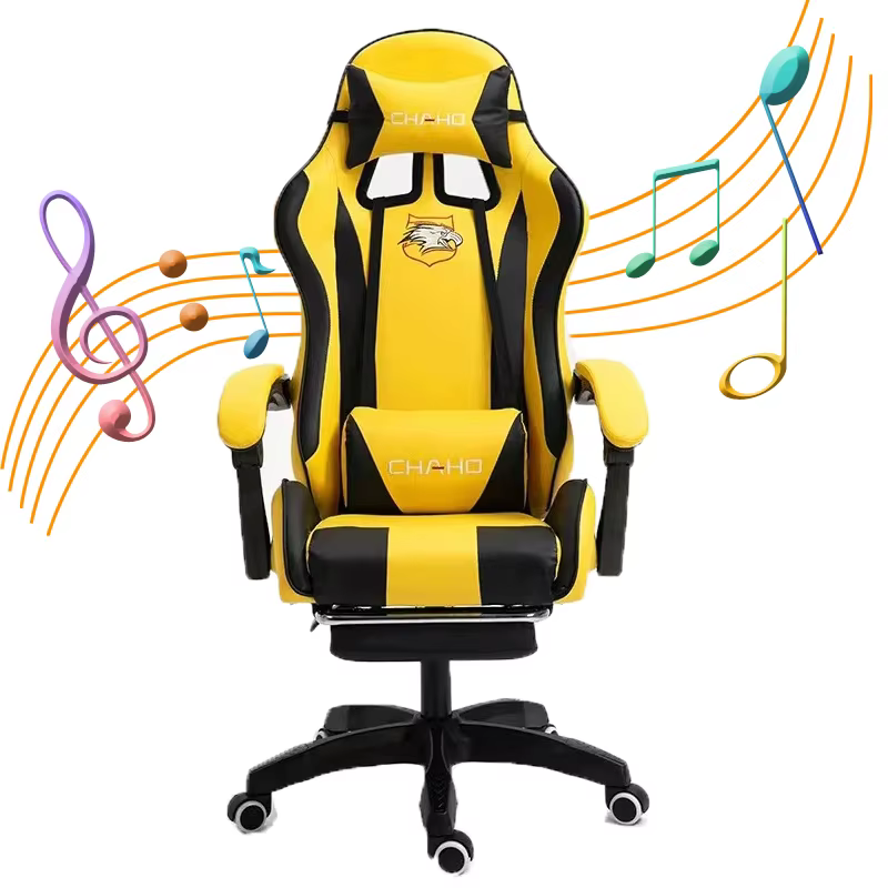 Chaise d'ordinateur de gaming en cuir PU vert, mobilier de chambre à coucher, expressément élévateur