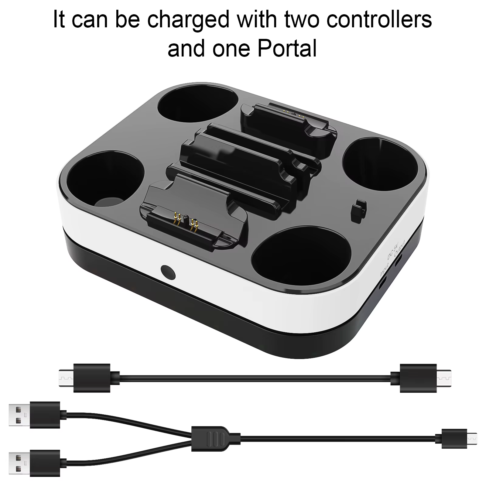 Console portable PS5 Portal avec station de charge à indicateur LED, chargeur trois-en-un pour manet