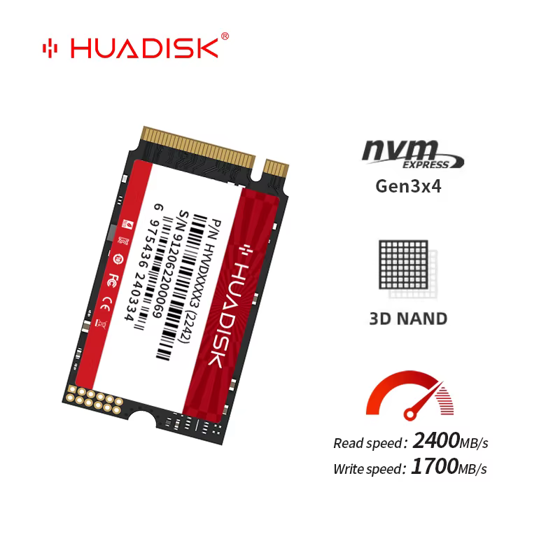 HUADISK M 2 NVMe SSD 512GB 256gb 128GB M.2 2242 Nvme PCIe 2242 SSD 1 to disque SSD interne pour Oran