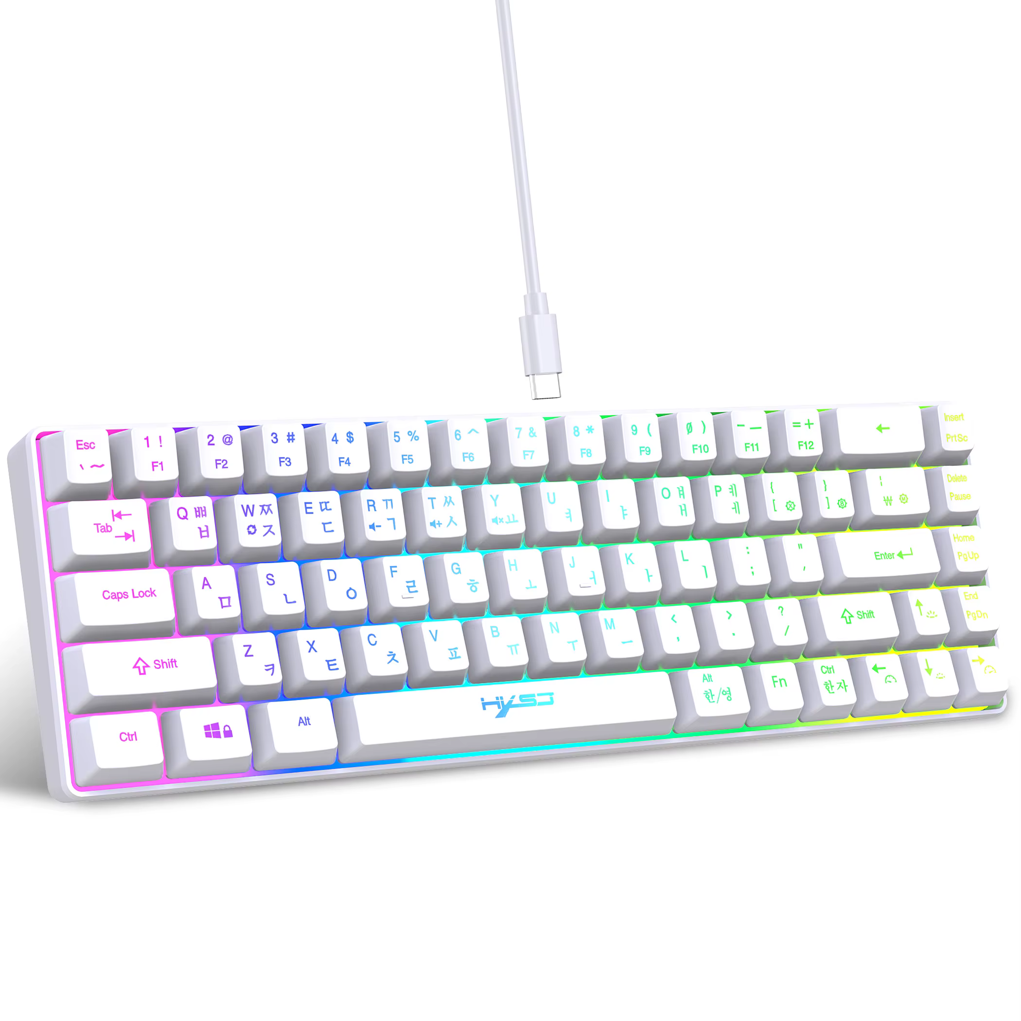 Clavier de jeu filaire USB portable, rétroéclairage RVB, 68 prédire, ordinateur Windows Lapmedicents