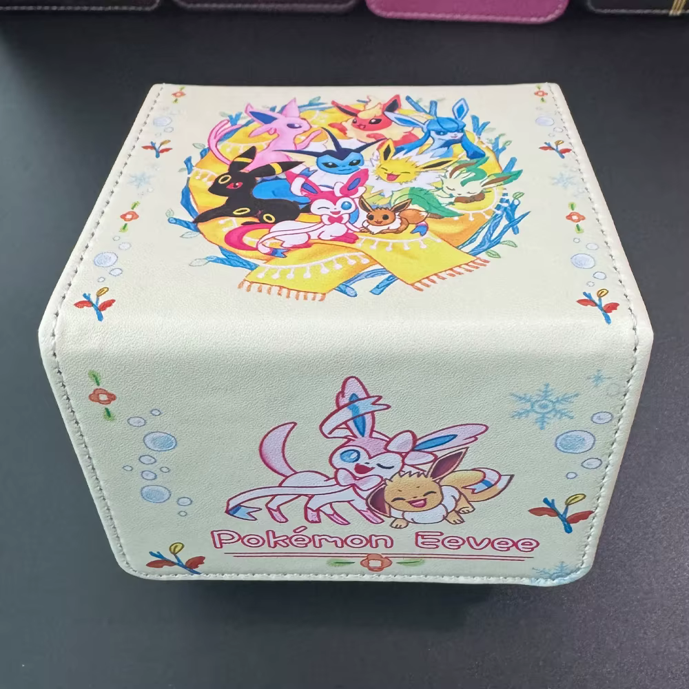 Boîte de rangement pour cartes Pokémon PTCG DIY, boîte de rangement pour cartes Eevee Sylveon PTCG,
