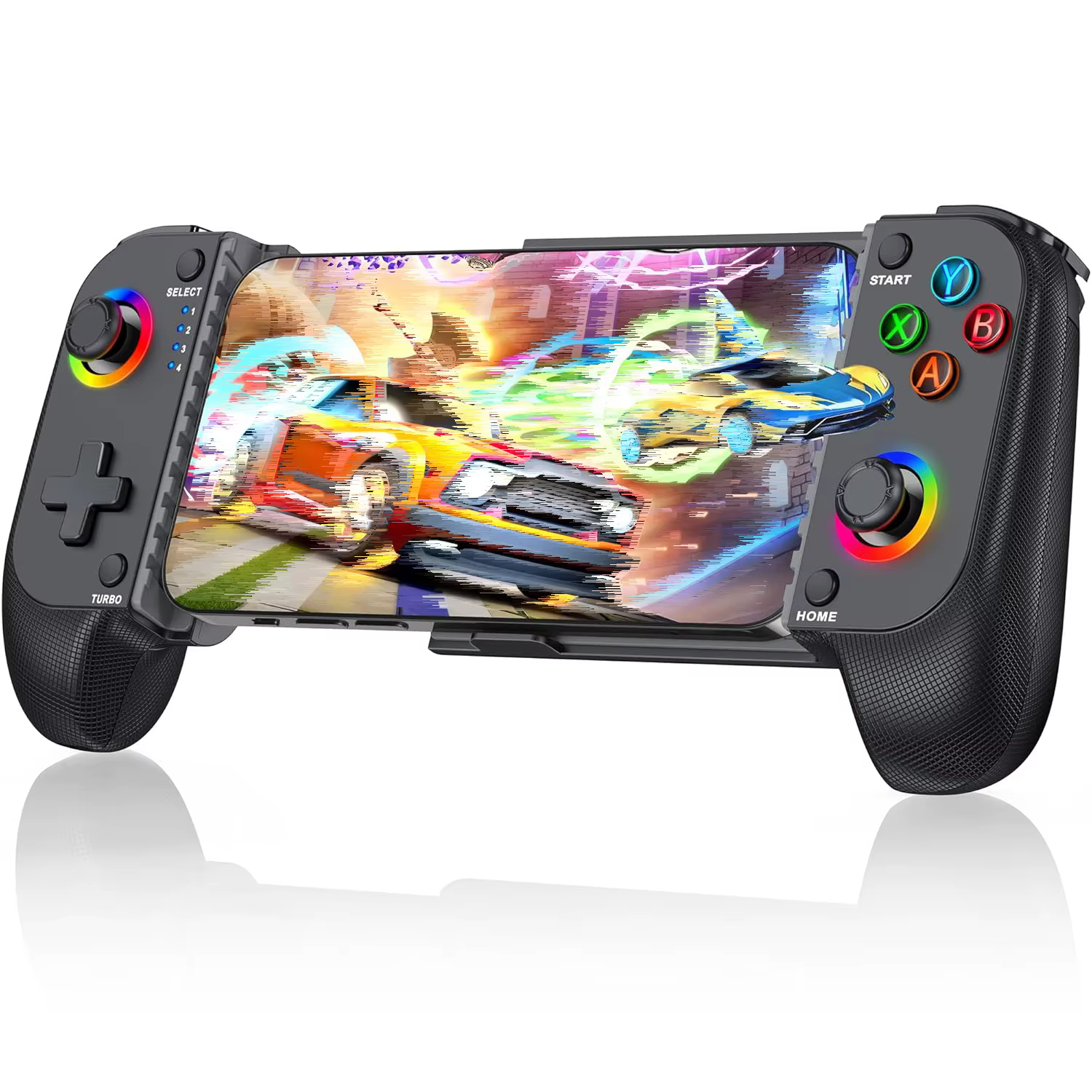 Manette de jeu sans fil 7009F pour iOS/Android avec joystick à effet Hall et éclairage RGB, manette