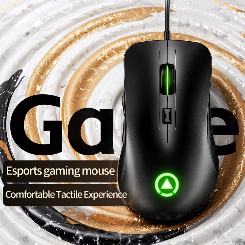 Souris de jeu filaire, ergonomique, pour bureau, ordinateur portable, ordinateur de bureau, sport, c