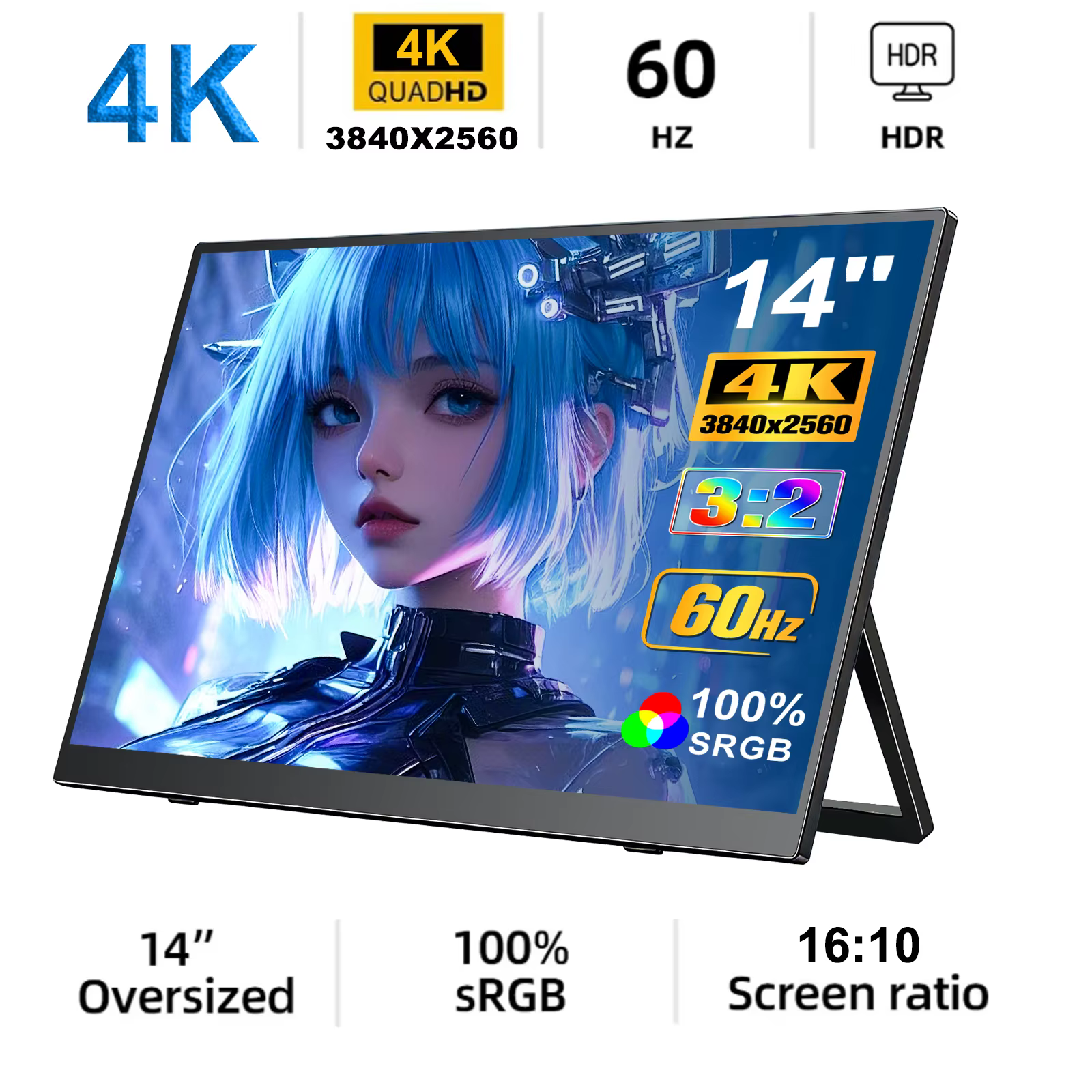 Écran portable MISSUN 14/15,6/17,3 pouces 1080P, mini écran de jeu secondaire, écran externe pour MA