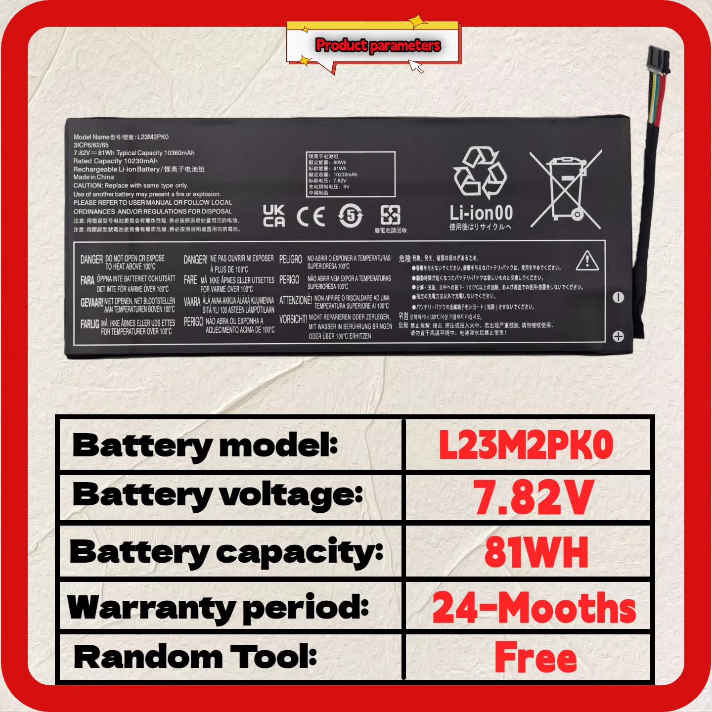 Vente en gros et au détail ❗ ❗ ❗ Batterie haute capacité L23M2PK0 L23B2PK0 pour PC de jeu portable