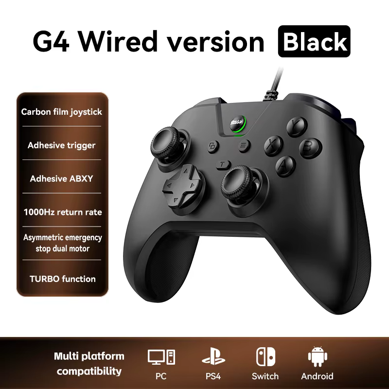 Manette de jeu filaire pour PC, joystick de jeu filaire USB avec double vibration, plug and play, co