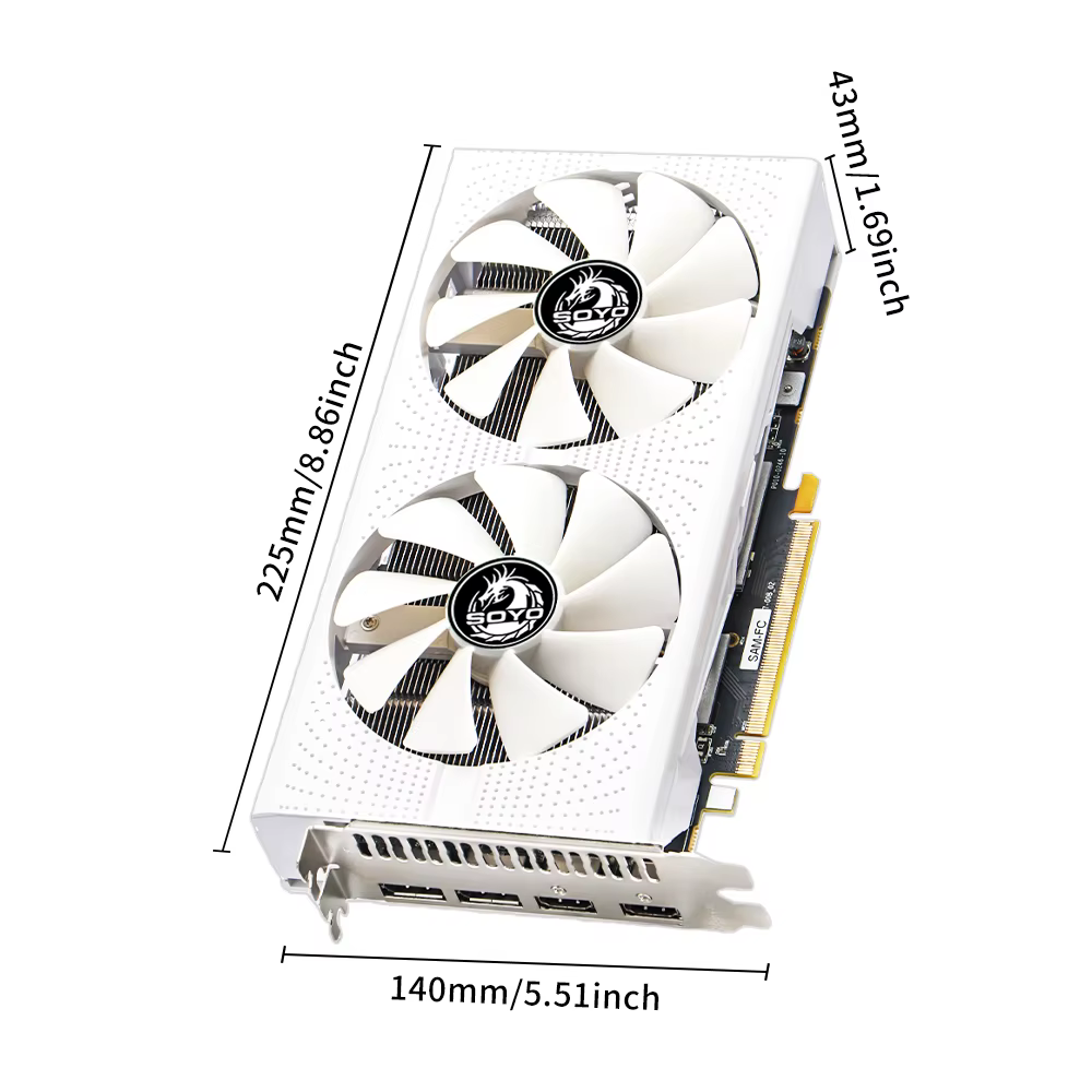 Cartes graphiques SOYO Radeon RX580 8 go de mémoire GDDR5, carte de jeu vidéo PCIE3.0x16 GPU, compos