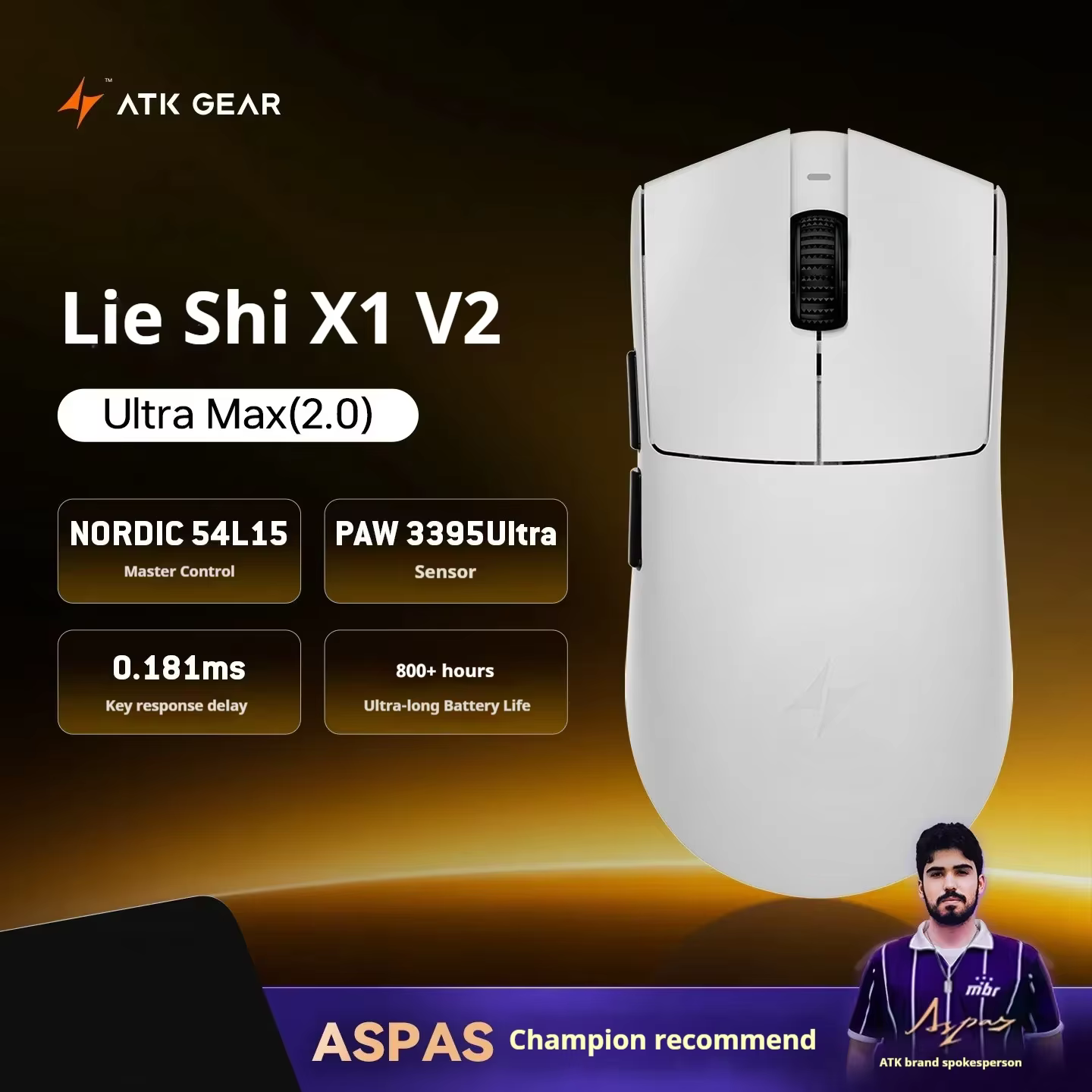 Vxe-Mad R/R Major Gaming E-Sports Souris, Non poreuse, Légère, Ergonomique, Standard, Touriste, 8K, 