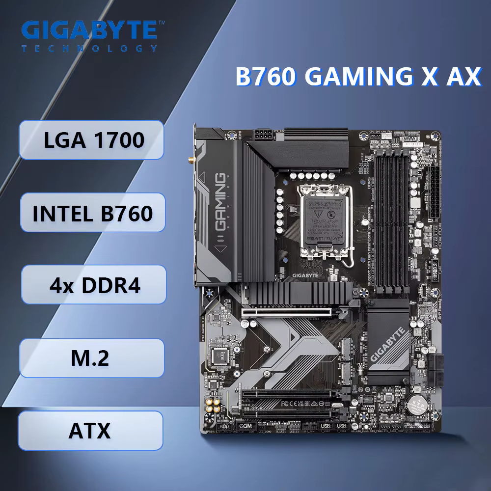    Carte mère Gigabyte B760 GAMING X AX LGA 1700 Intel B760 DDR4 128 Go M.2 ATX compatible avec les