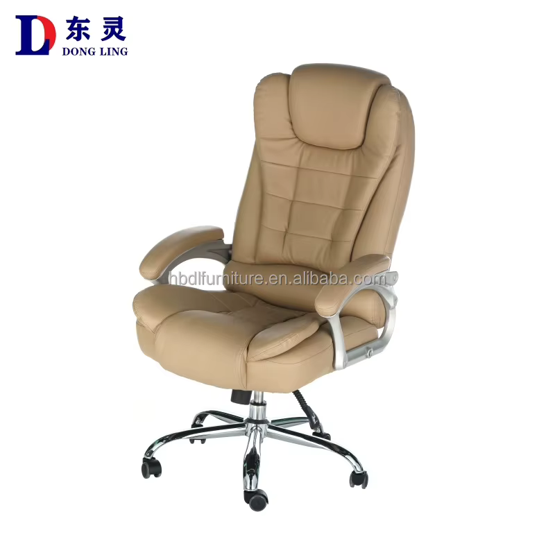 DLC-B631 luxe ergonomique en cuir PU chaise de bureau rotatif hauteur réglable dossier en cuir burea