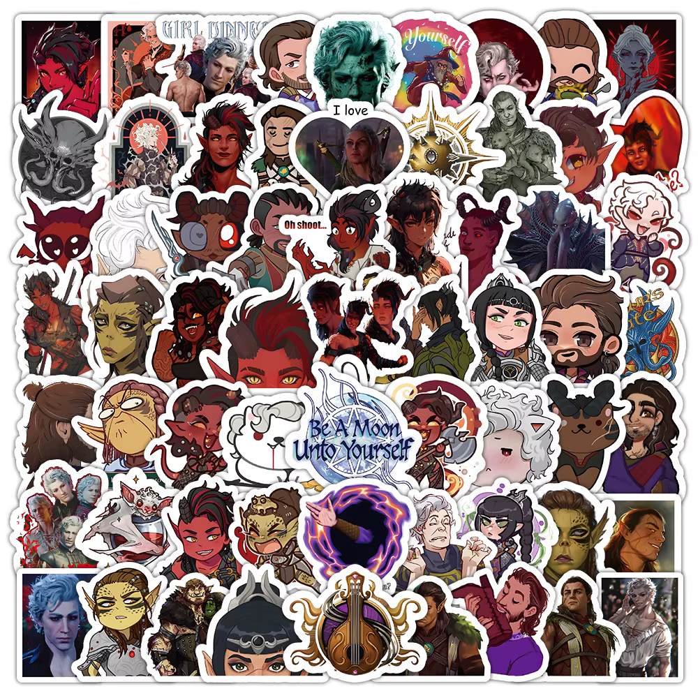 10/50/100 PIÈCES Baldur's Gate 3 BG3 Jeu Graffiti Autocollants Décorer Étui Mobile Guitare Réfrigéra