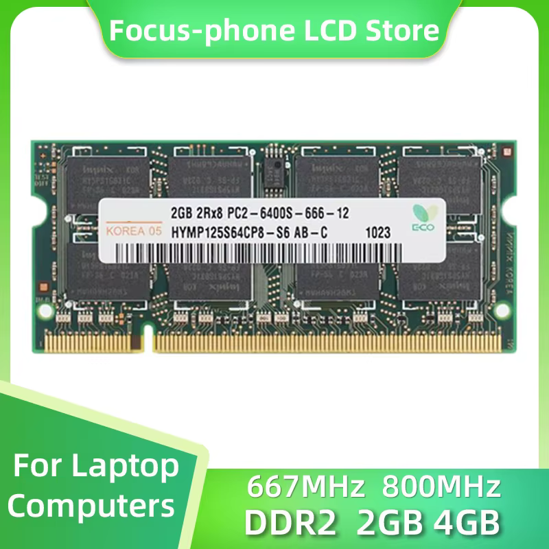 DDR2 2GB 4GB 667MHz 800MHz 2R × 8 Ordinateur Portable RAM Notebook Memory SODIMM PC2-5300 6400 1.8V