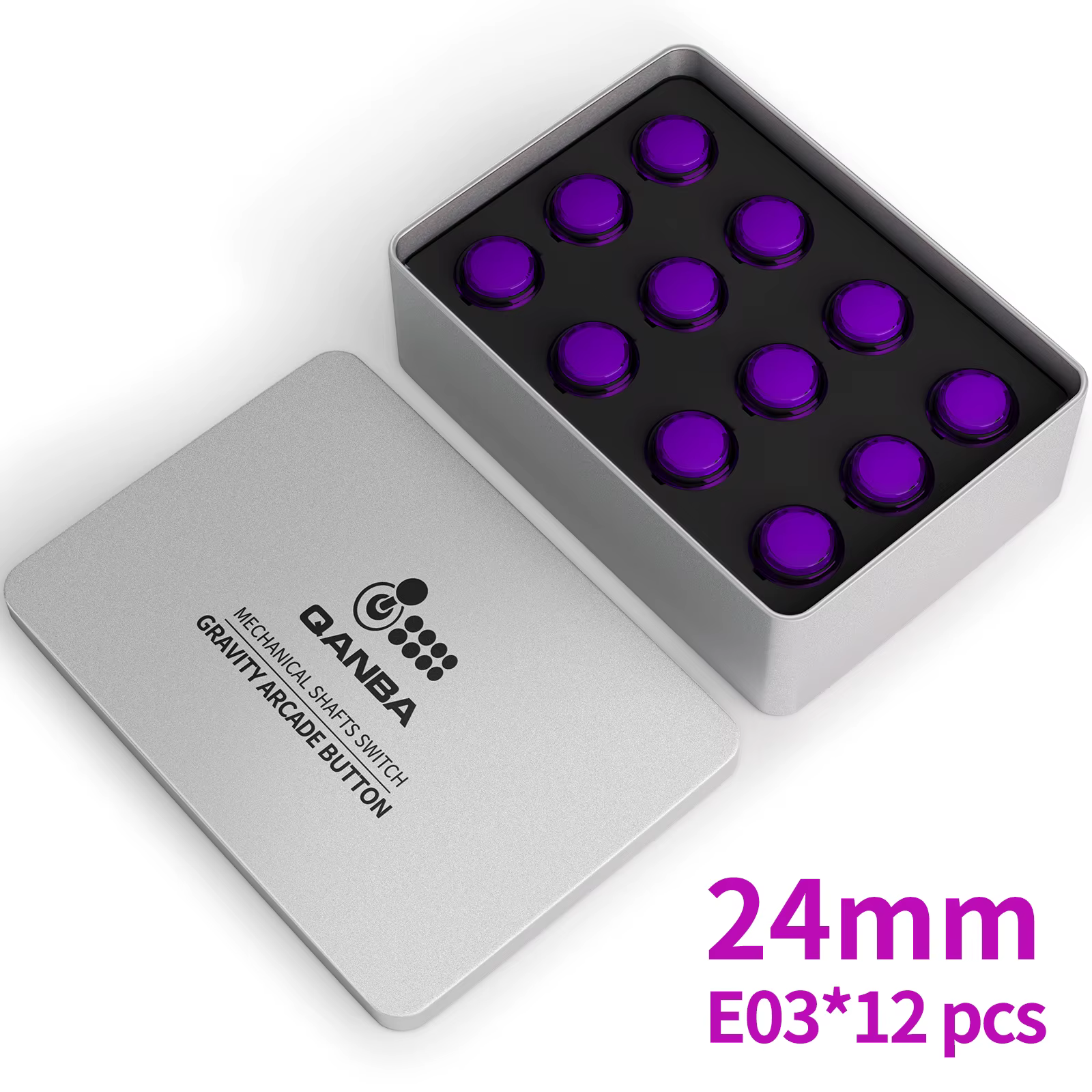 Qanba Gravity KS Arbres mécaniques Bouton-poussoir silencieux 24 mm/30 mm Bouton d'arcade encliqueta