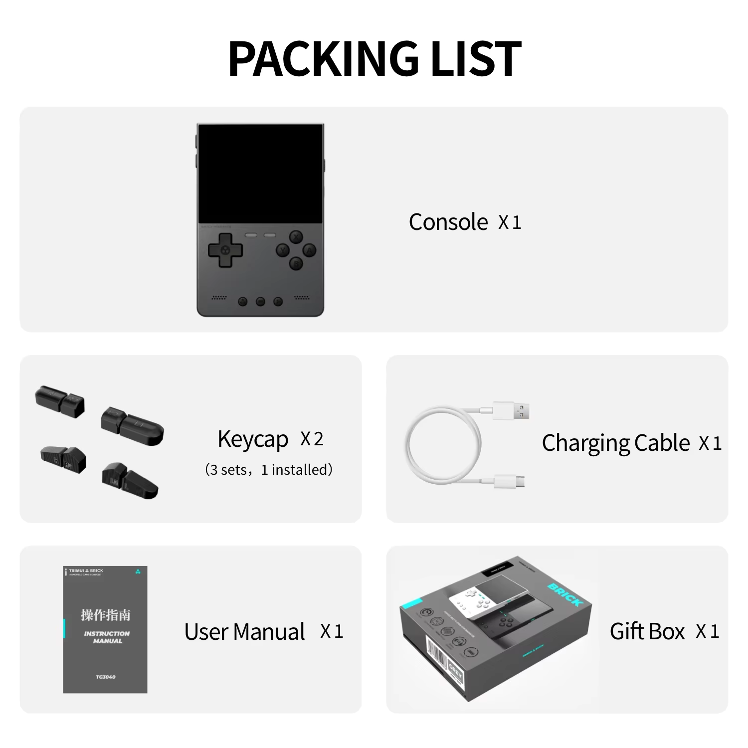 TRIMUI Brick Hammer lecteur de jeu Portable CNC entièrement en métal 3.2 ''écran IPS jeux rétro syst