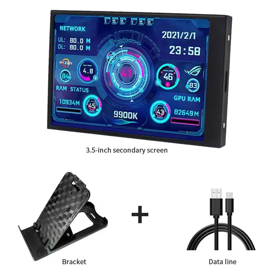 Mini 3.5 pouces IPS TYPE-C ordinateur écran secondaire IPS ordinateur CPU GPU HDD moniteur LCD affic