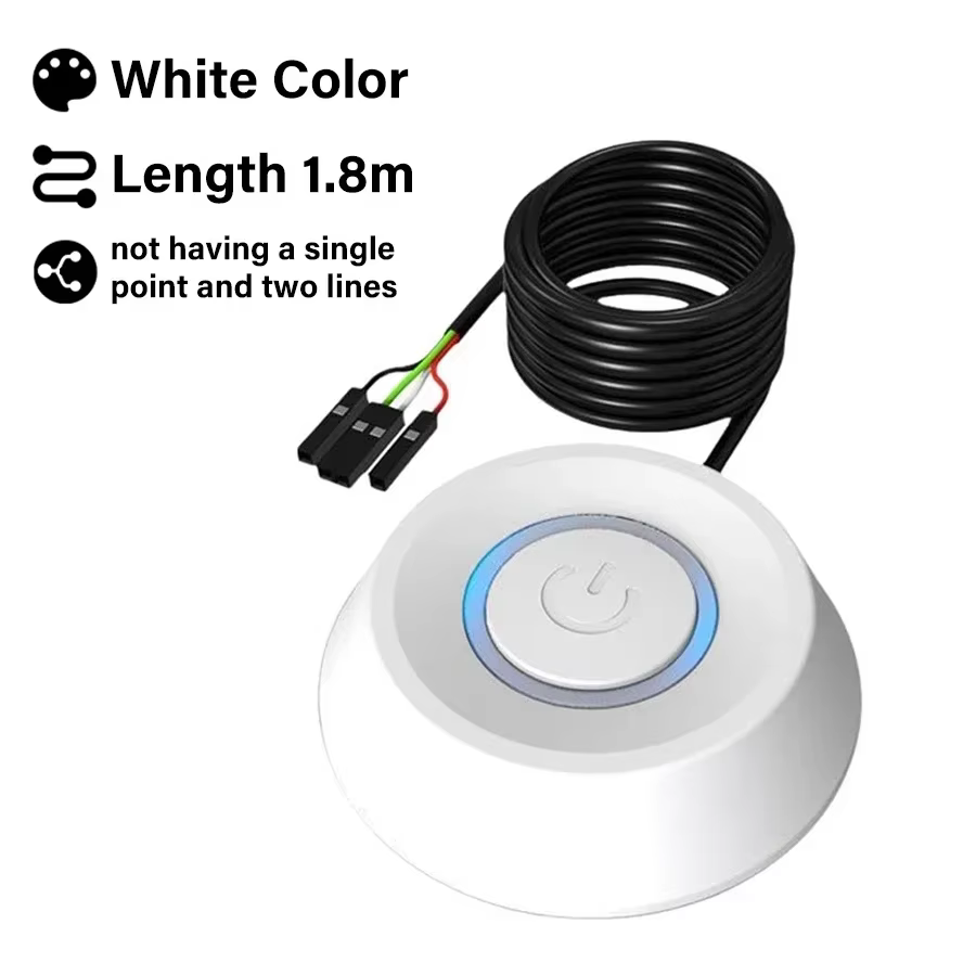 1.8M ordinateur de bureau rallonge câble interrupteur rond interrupteur de démarrage maison bureau P