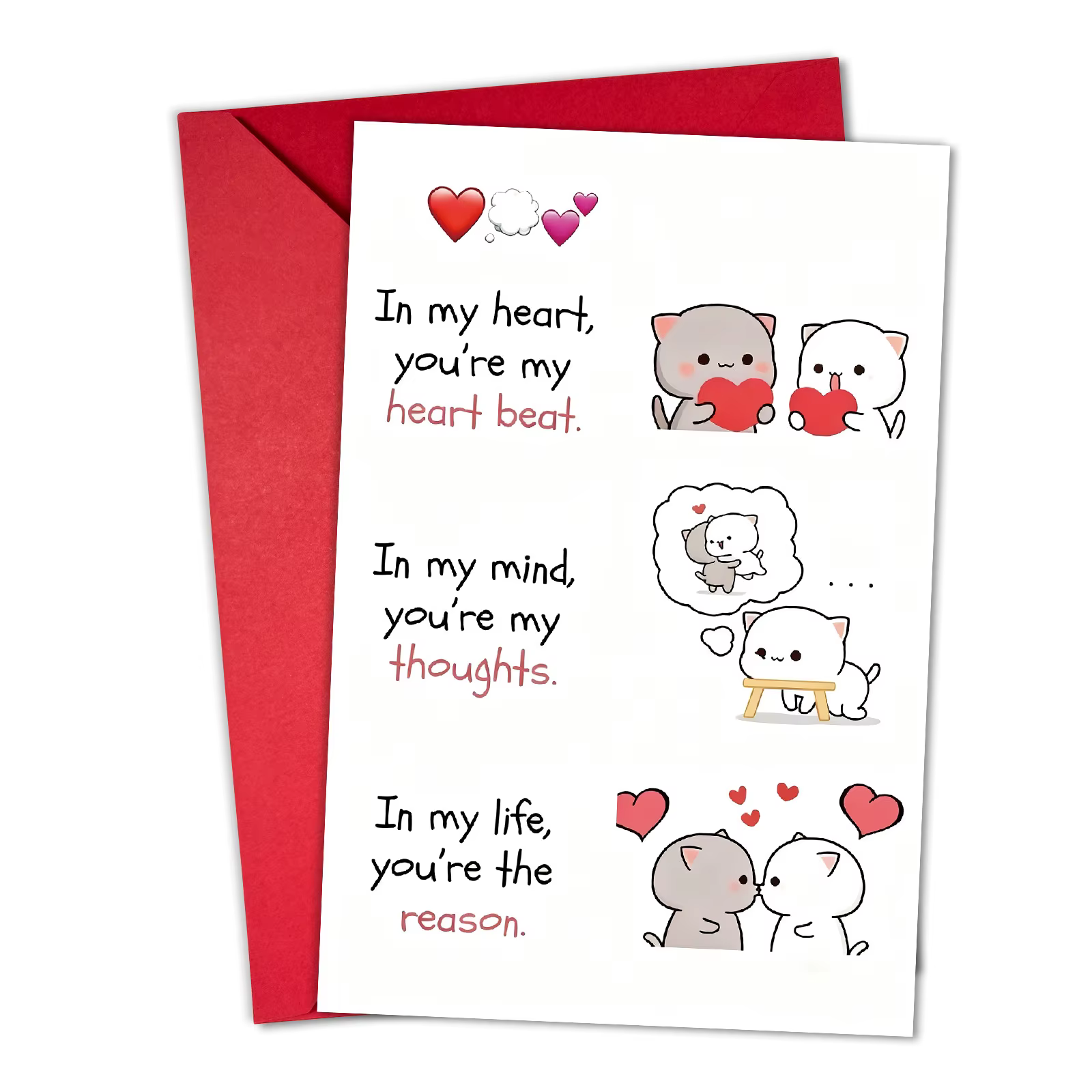 Carte de vœux romantique pour un couple, cadeau d'anniversaire, confession d'amour, pour une personn