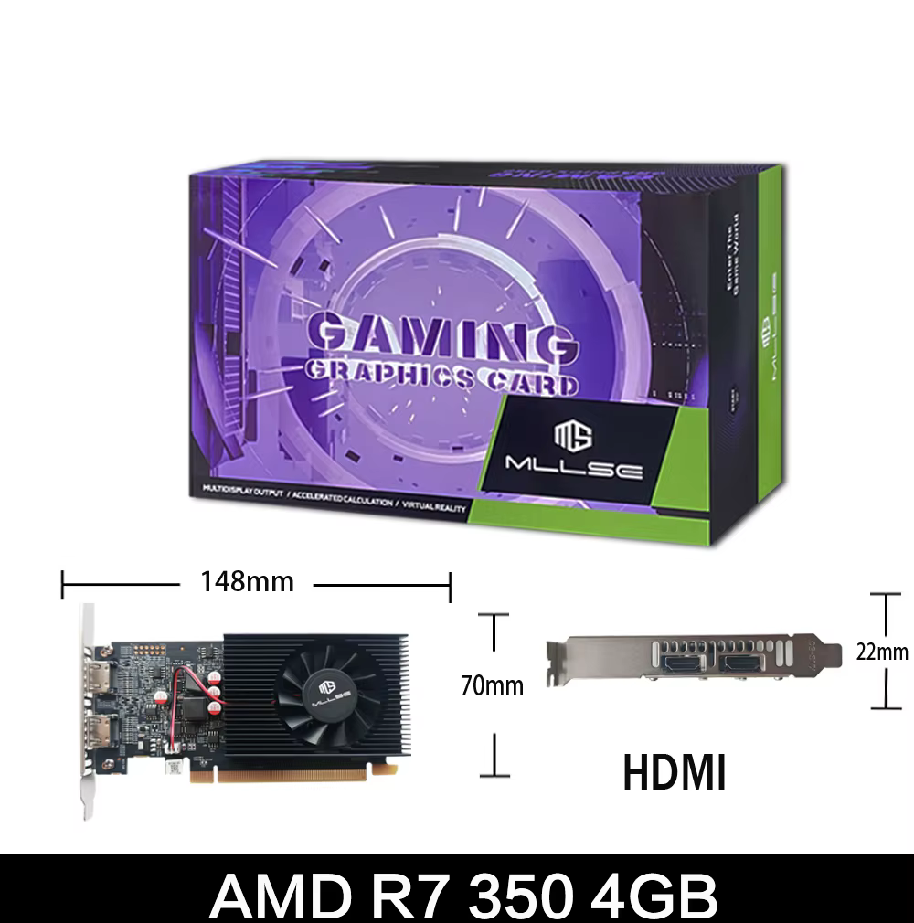 MLLSE AMD R7 350 4GB carte graphique GDDR3 128Bit PCI-E 3.0 Geforce GPU r7 350 carte vidéo De jeu Pl